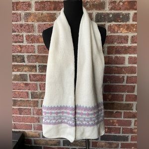 Vintage Hansen Scarf - White - Pink - Blue - 80s - Pastel